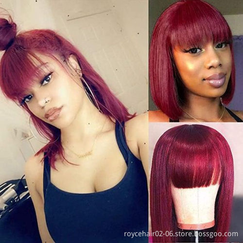 Brazilian Virgin Human Hair Machine Made Wig Vendor, Cheap Glueless 613 Natural Colored Hair Bob Wigs